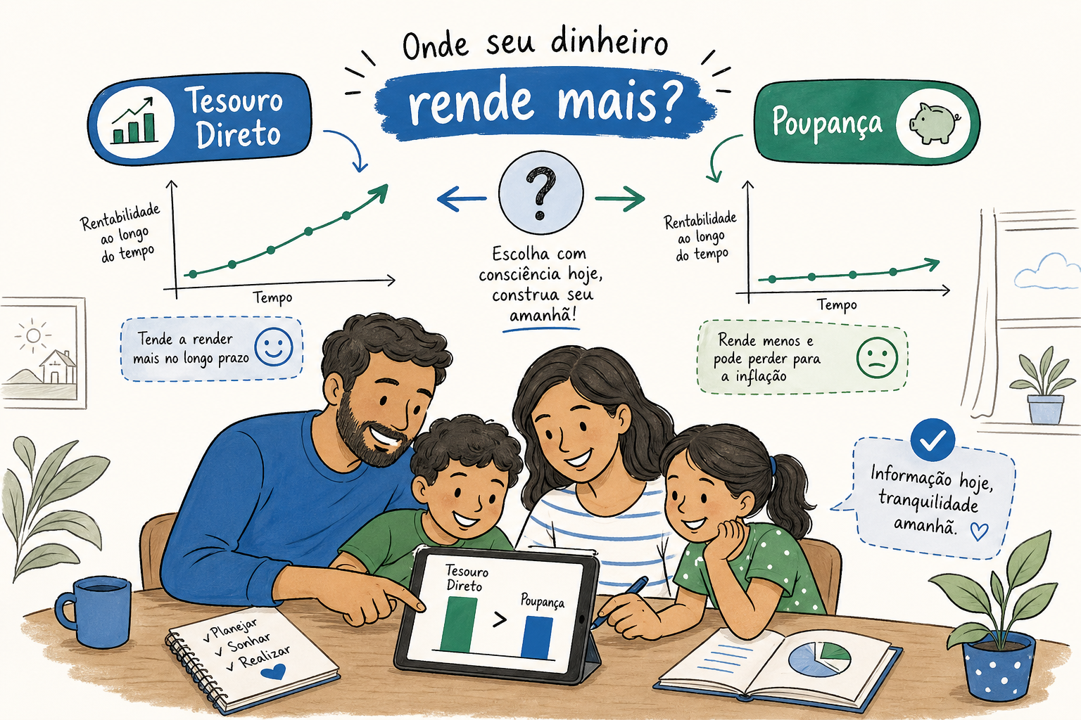 tesouro direto ou poupana o que rende mais para iniciantes