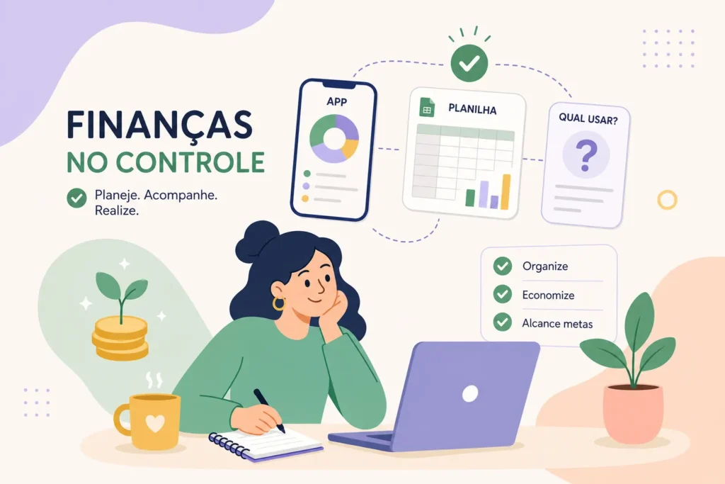 Controle financeiro pessoal: apps, planilhas e qual usar